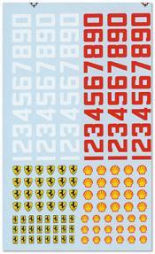 numbers red and white Shell etc decal slot 32