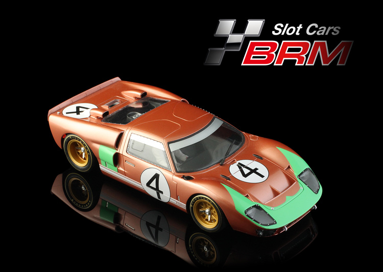 BRM Ford GT 40 MK II #4 gold/green LeMans 1966